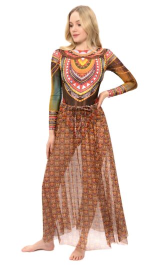 sku: 22000378 | Brand: Roda Soleil  | Size: Onesize  | Colors: Коричневый  | Бренды RoDa Soleil | Пляжная одежда | Title: Юбка АФРИКА